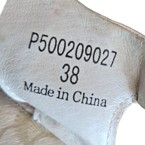 FLY LONDON Yifa Peep Toe Leather Lace Up Wedge Sandals Gold Size 38 US 7.5 - Picture 8 of 8